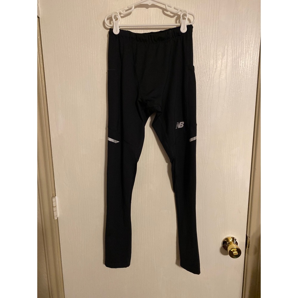 New Balance NB Dry Mens S Black Running Tights Reflective Zipper Pockets
0482